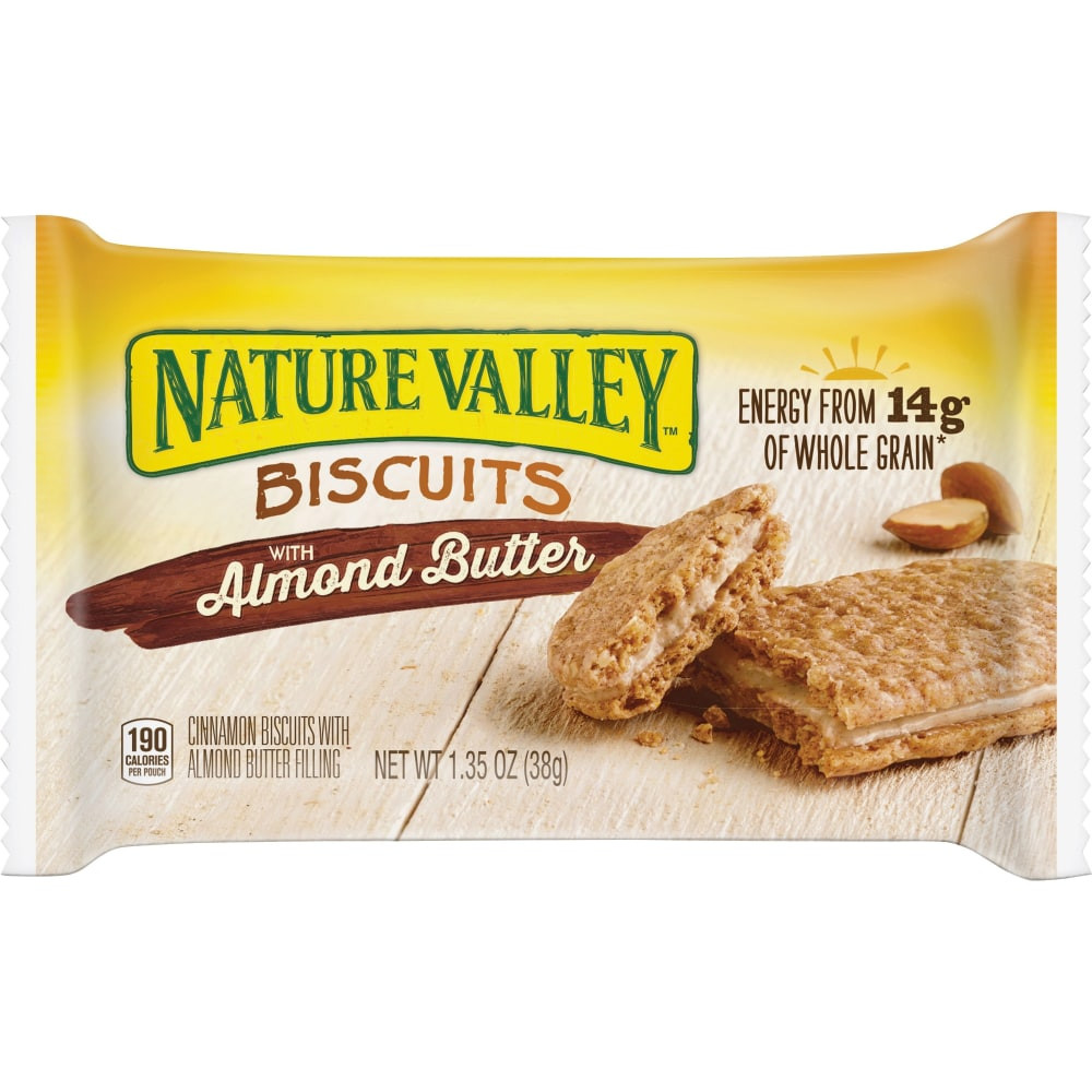 GENERAL MILLS, INC. SN47879 NATURE VALLEY Flavored Biscuits - Almond Butter, Cinnamon - Box - 1.35 oz - 16 / Box