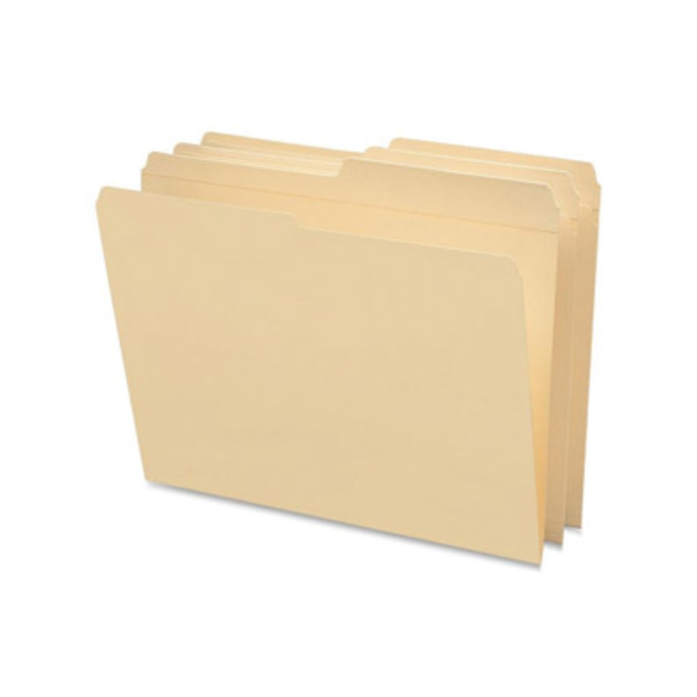 SMEAD MFG CO 10326 Smead 1/2 Tab Cut Letter Recycled Top Tab File Folder - 8 1/2in x 11in - 3/4in Expansion - Top Tab Location - Assorted Position Tab Position - Manila - 10% Recycled - 100 / Box