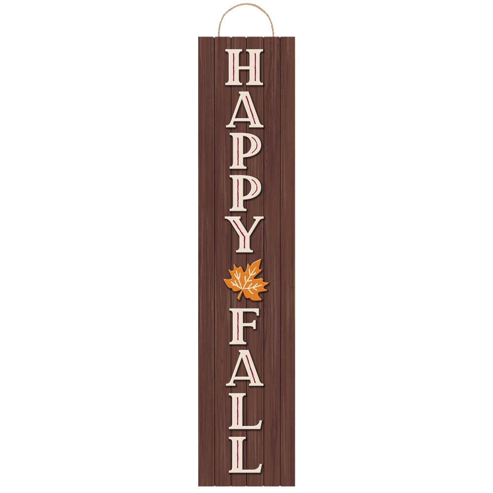AMSCAN 244145  Happy Fall Large Plank Sign, 46in x 9-1/2in, Brown