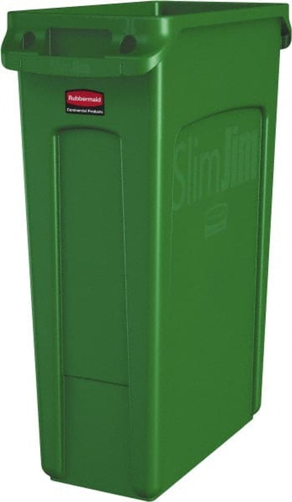 Rubbermaid 1956186 Trash Can: 23 gal, Rectangle, Green