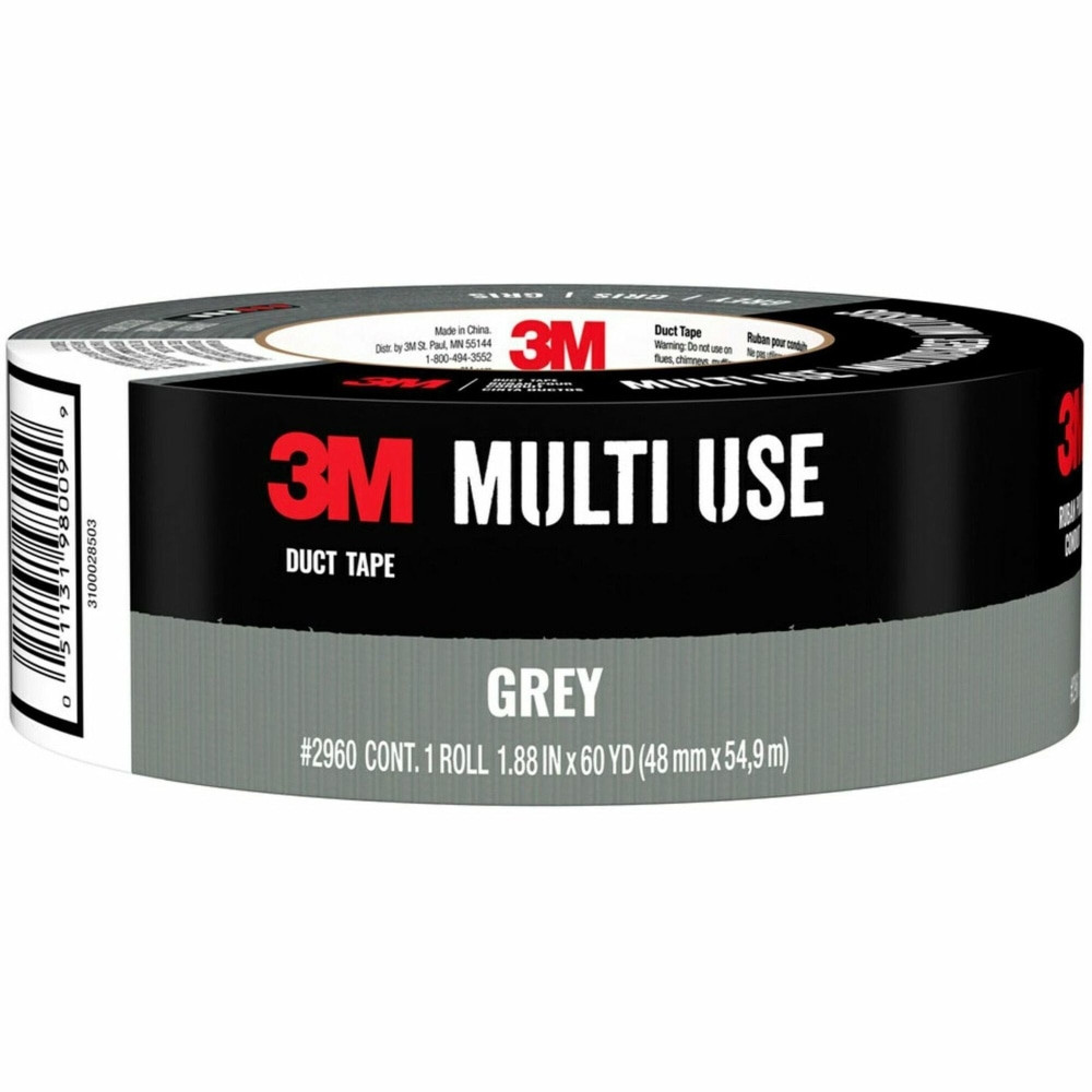 3M CO Scotch 1160A  Multi-Use Duct Tape 1.88in x 60 yd, Gray - 1.88in Width x 60 yd Length - 3in Core - 1 Roll - Silver