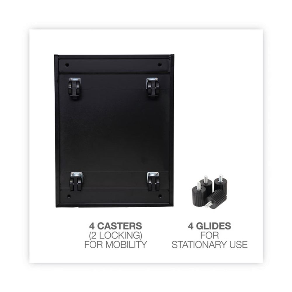 ALERA PBBBFBL File Pedestal with Full-Length Pull, Left or Right, 3-Drawers: Box/Box/File, Legal/Letter, Black, 14.96" x 19.29" x 27.75"