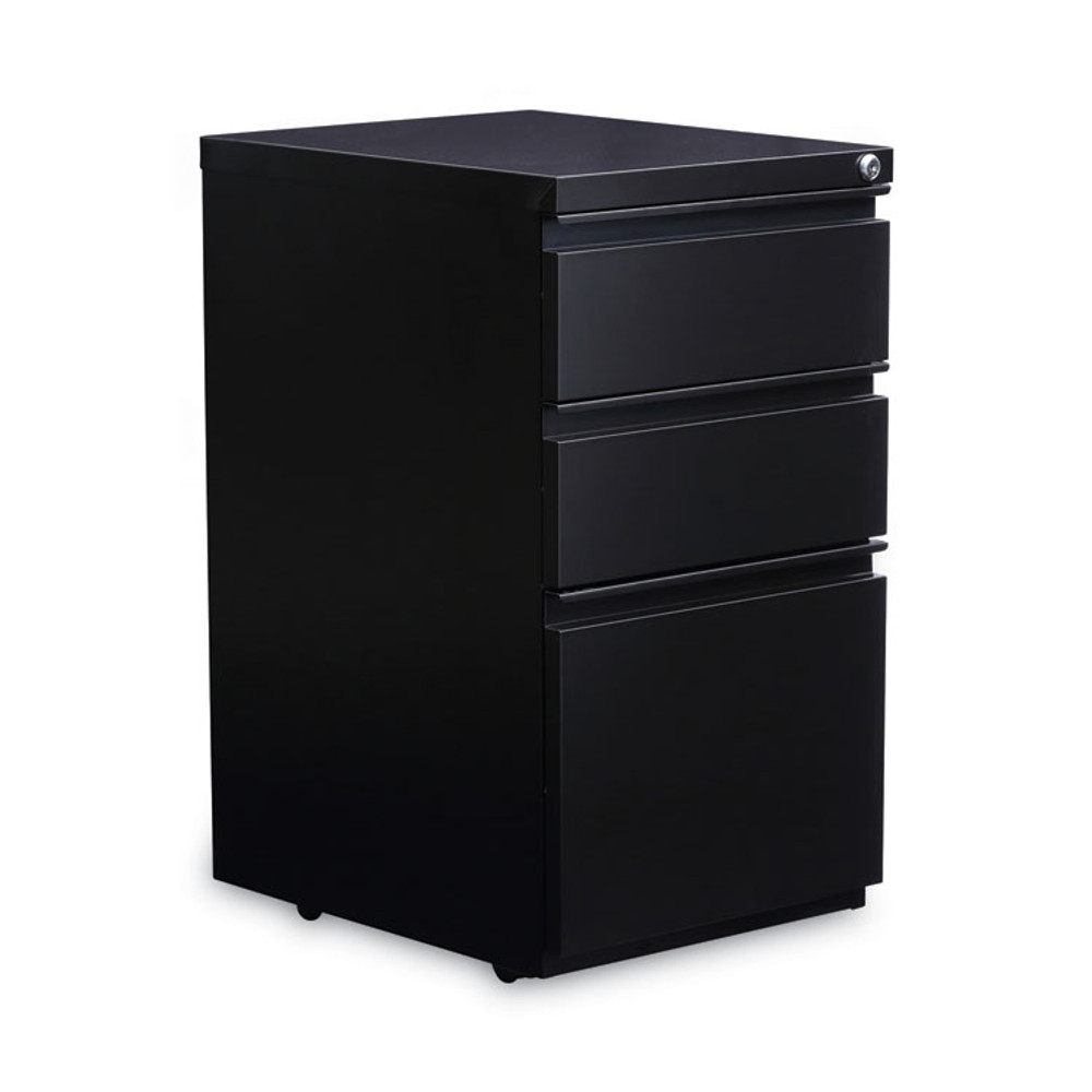 ALERA PBBBFBL File Pedestal with Full-Length Pull, Left or Right, 3-Drawers: Box/Box/File, Legal/Letter, Black, 14.96" x 19.29" x 27.75"