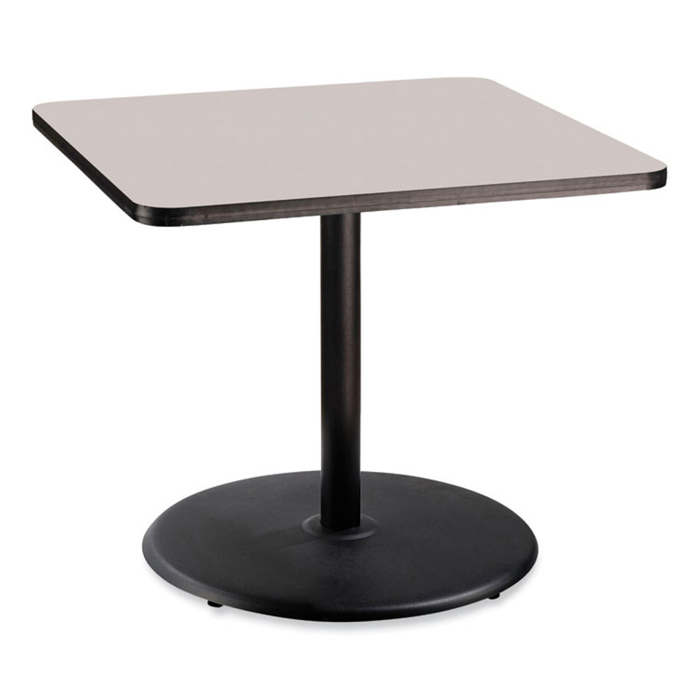 NATIONAL PUBLIC SEATING NPS® CT33636RD1GY Cafe Table, 36w x 36d x 30h, Square Top/Round Base, Gray Nebula Top, Black Base