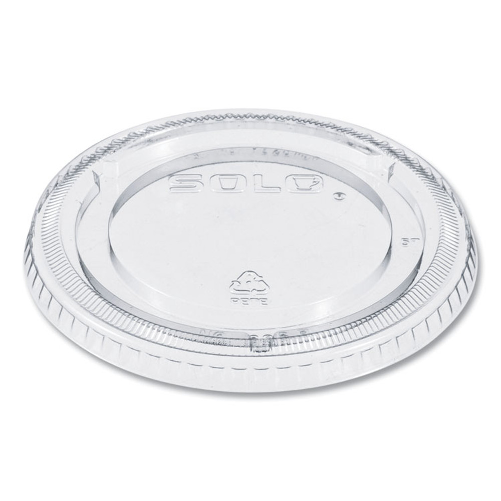 DART SOLO® 626TP PETE Plastic Flat Cold Cup Lids, Fits 12 oz to 24 oz Cold Cups, Clear, 1,000/Carton