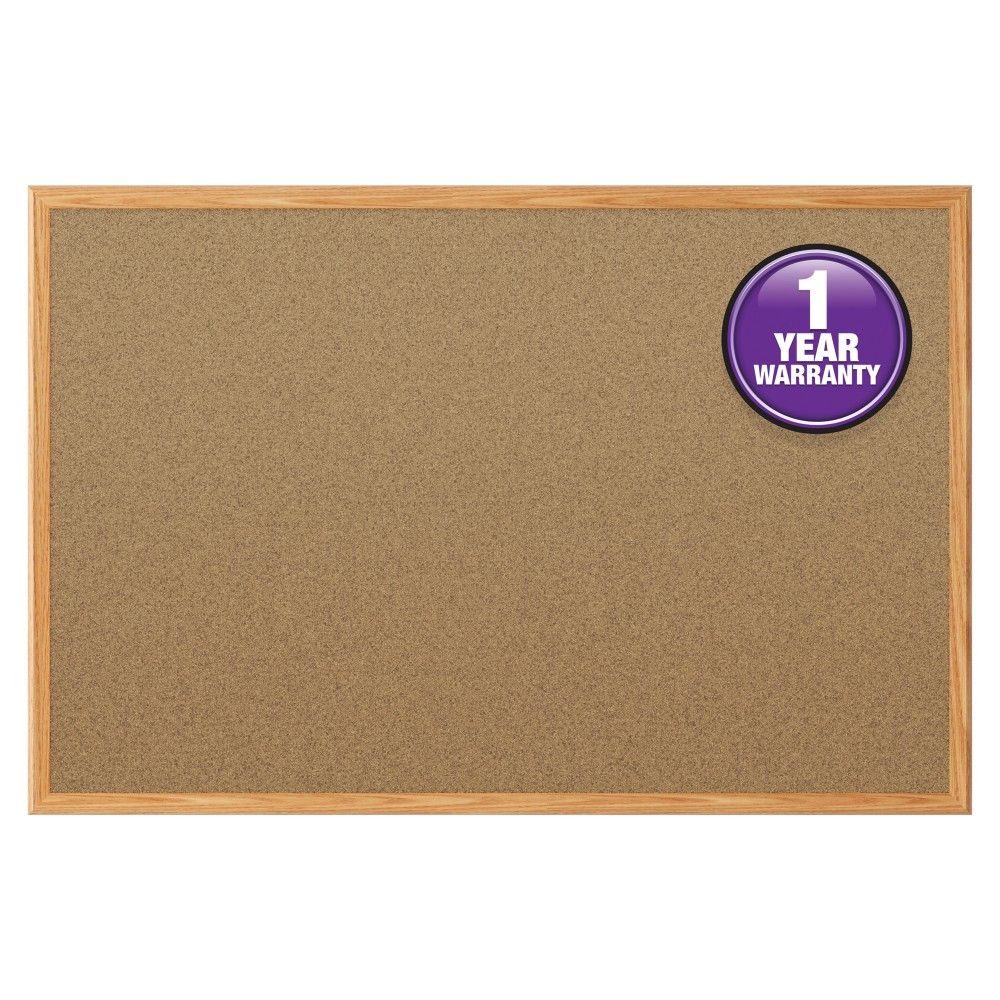 MEADWESTVACO CORP Mead 85367  Classic Cork Bulletin Board 48in x 36in, Aluminum Frame With Oak Finish