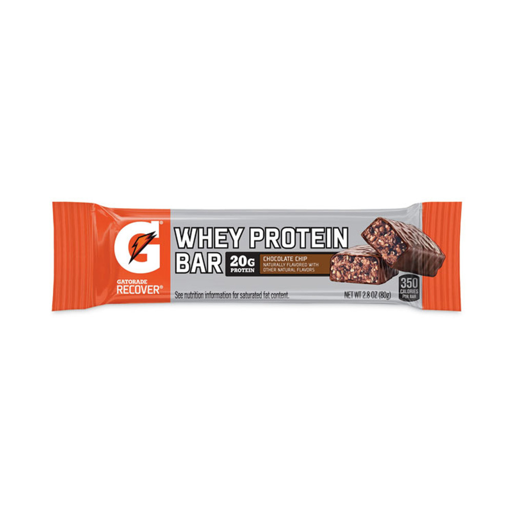 PEPSICO Gatorade® 29500032 Recover Chocolate Chip Whey Protein Bar, 2.8 oz Bar, 12 Bars/Carton
