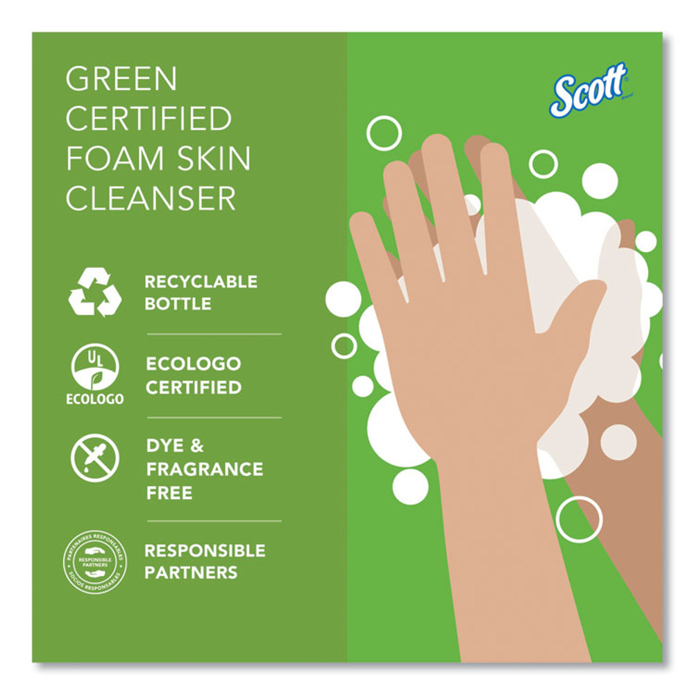KIMBERLY-CLARK PROFESSIONAL Scott® 91565 Essential Green Certified Foam Skin Cleanser Refill, Unscented, 1,000 mL