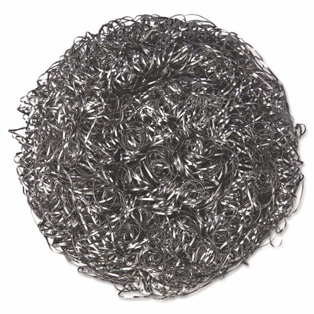 DISCO INC Kurly Kate® 756 Stainless Steel Scrubbers, Large, 4 x 4, Steel Gray, 12 Scrubbers/Pack, 6 Packs/Carton