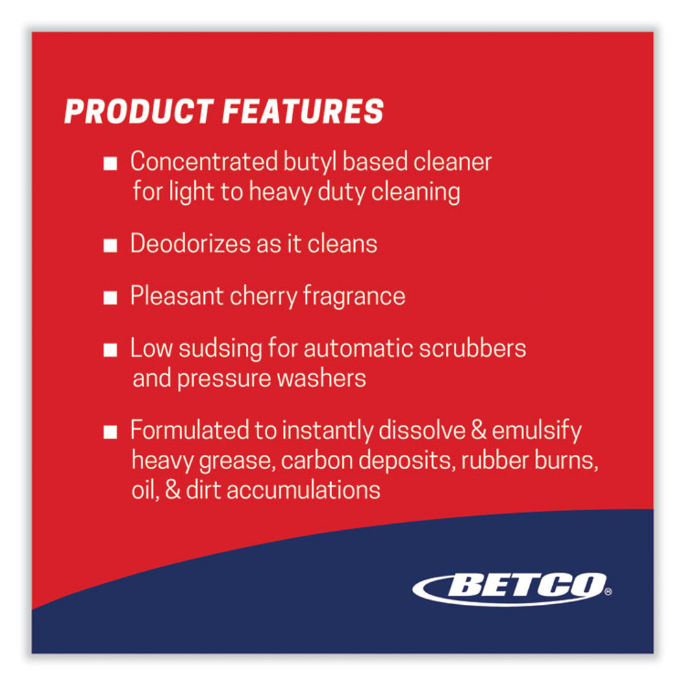 BETCO CORPORATION 1030400 Super Kemite Butyl Degreaser, Cherry Scent, 1 gal Bottle, 4/Carton