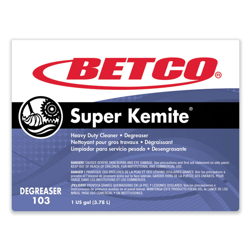 BETCO CORPORATION 1030400 Super Kemite Butyl Degreaser, Cherry Scent, 1 gal Bottle, 4/Carton