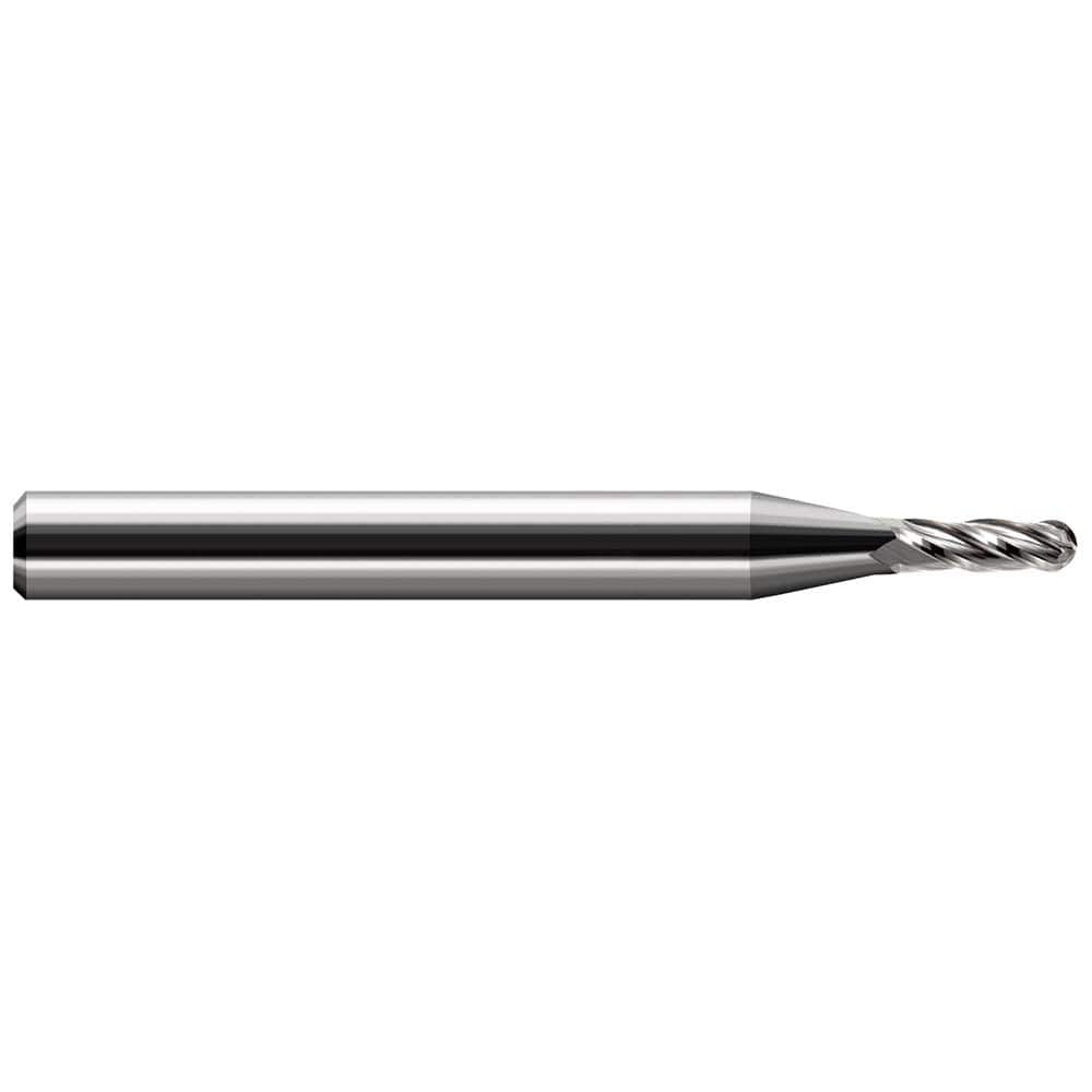 Harvey Tool 74499 Ball End Mill: 0.25" Dia, 0.75" LOC, 4 Flute, Solid Carbide