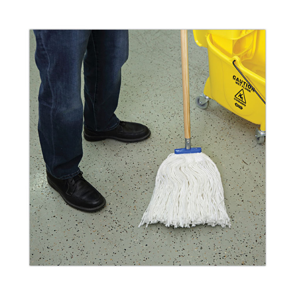 BOARDWALK 716REA Cut-End Lie-Flat Wet Mop Head, Rayon, 16oz, White