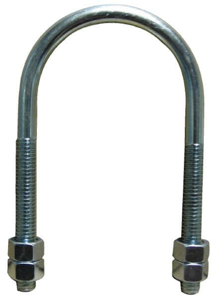 Empire 137G0800 Round U-Bolt: Without Mount Plate, 5/8-11 UNC, 3-3/4" Thread Length, for 8" Pipe, Steel