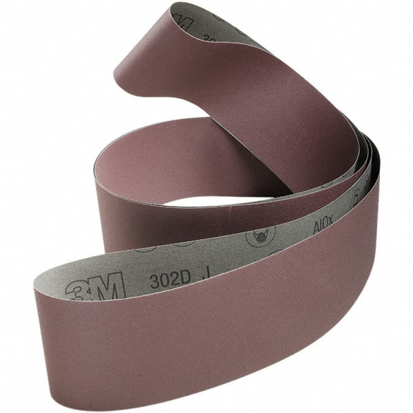 3M Abrasive Belt: 2" Wide, 132" Long, 180 Grit, Aluminum Oxide 7010363112