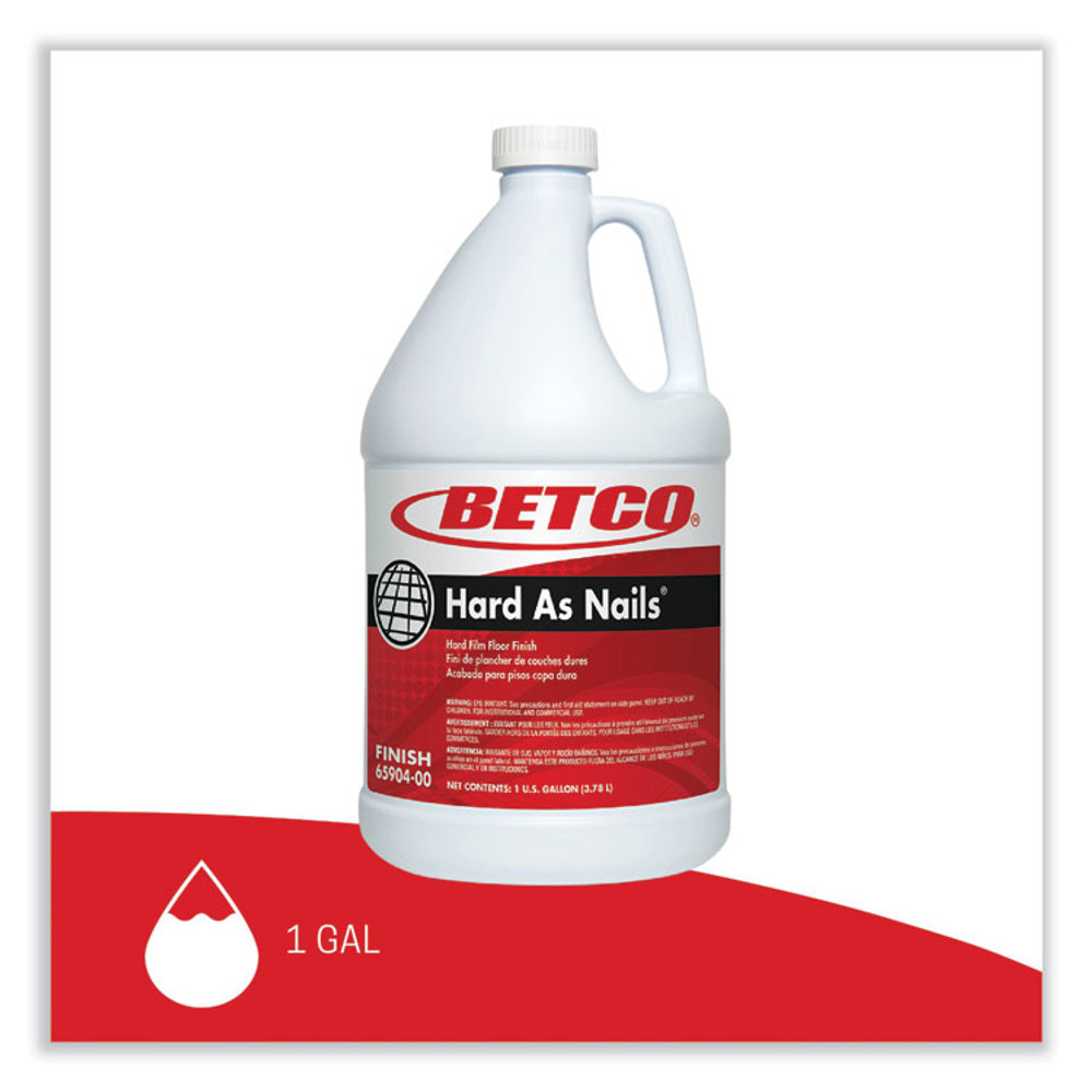 BETCO CORPORATION 6590400 Hard As Nails Floor Finish, 1 gal Bottle, 4/Carton