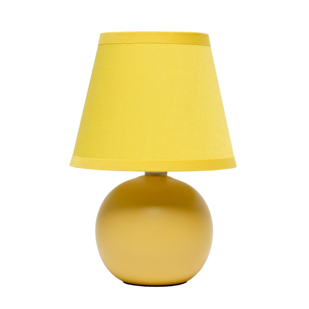 ALL THE RAGES INC Simple Designs LT2008-YLW   Mini Ceramic Globe Table Lamp, 8.66inH, Yellow