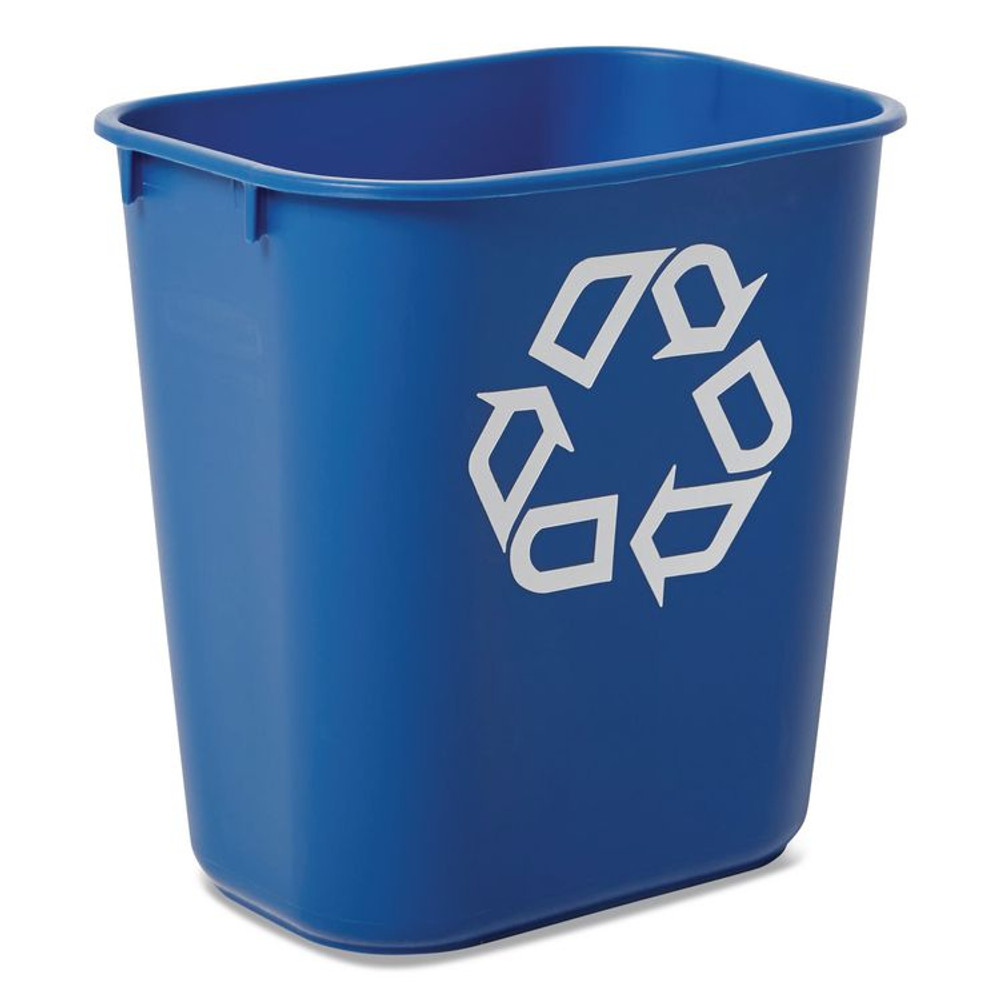 RUBBERMAID COMMERCIAL PROD. 295573BE Deskside Recycling Container, Small, 13.63 qt, Plastic, Blue