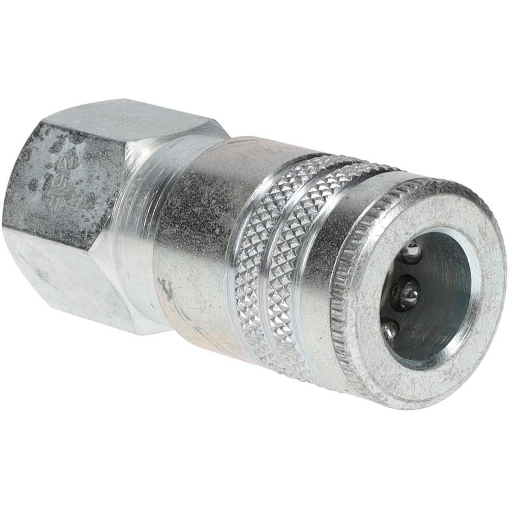 Parker 25F Pneumatic Hose Coupling: 1/2-14" Thread, 3/8" Body Dia, Industrial Interchange