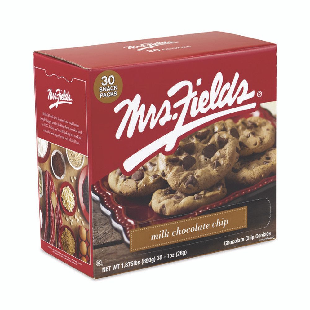 MRS. FIELD'S ORIGINAL COOKIES, INC. Fields® 21200009 Milk Chocolate Chip Cookies, 1 oz, Indidually Wrapped Pack, 30/Carton