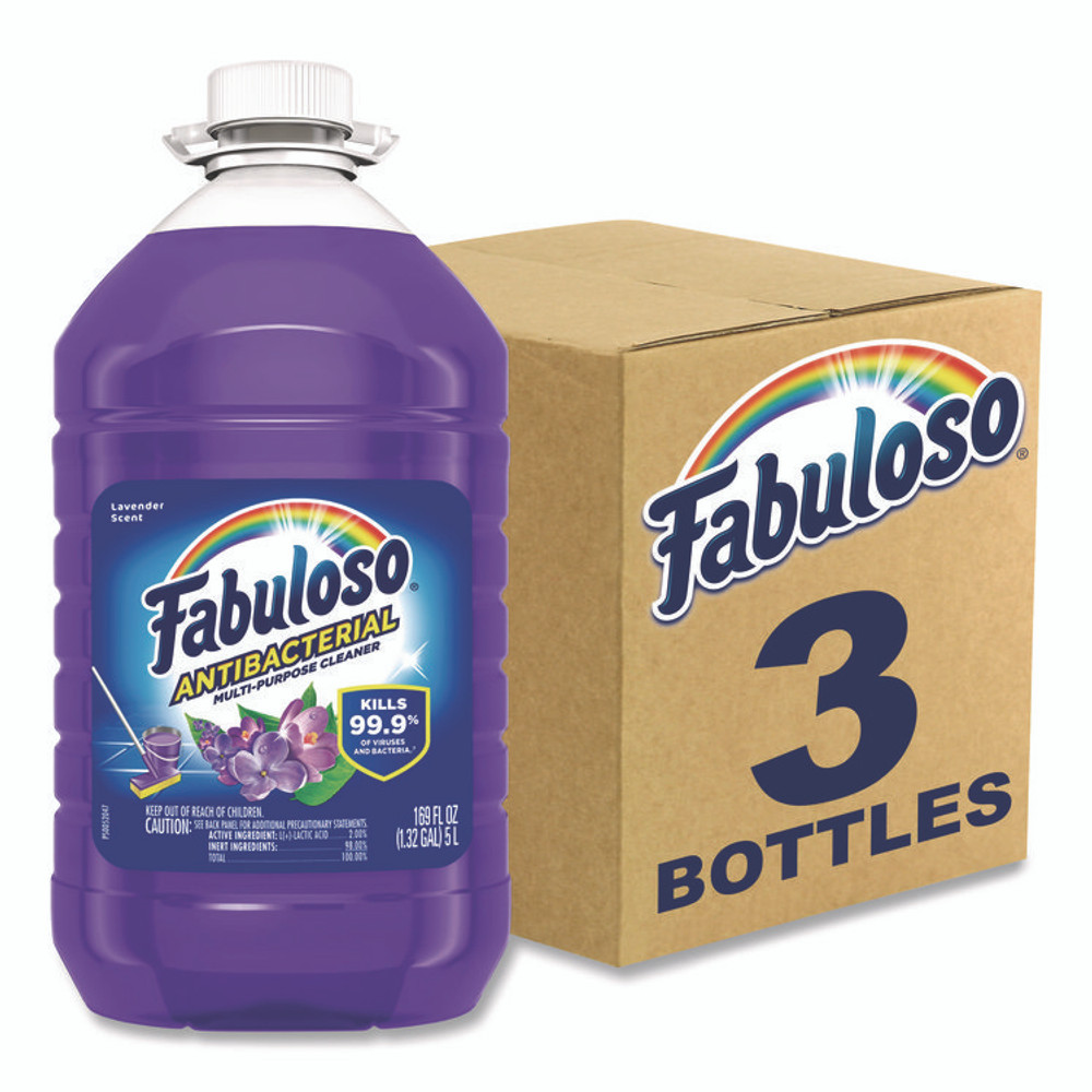 COLGATE PALMOLIVE, IPD. Fabuloso® 99507 Antibacterial Multi-Purpose Cleaner, Lavender Scent, 169 oz Bottle, 3/Carton