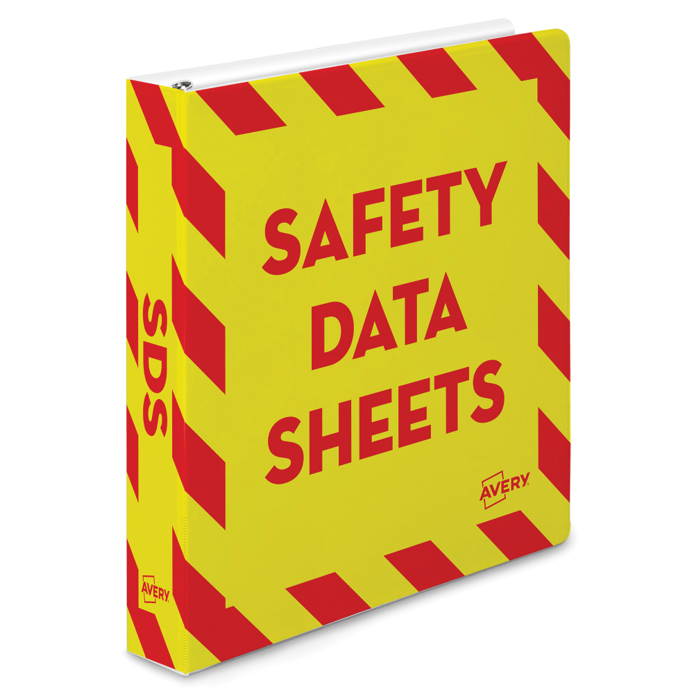 AVERY PRODUCTS CORPORATION 18950 Avery Preprinted Safety Data Sheet 3-Ring Binder, 1 1/2in Rings, Yellow/Red