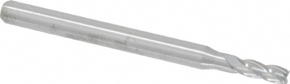 SGS 09272 Square End Mill: 3/32'' Dia, 17/64'' LOC, 1/8'' Shank Dia, 1-1/2'' OAL, 4 Flutes, Solid Carbide