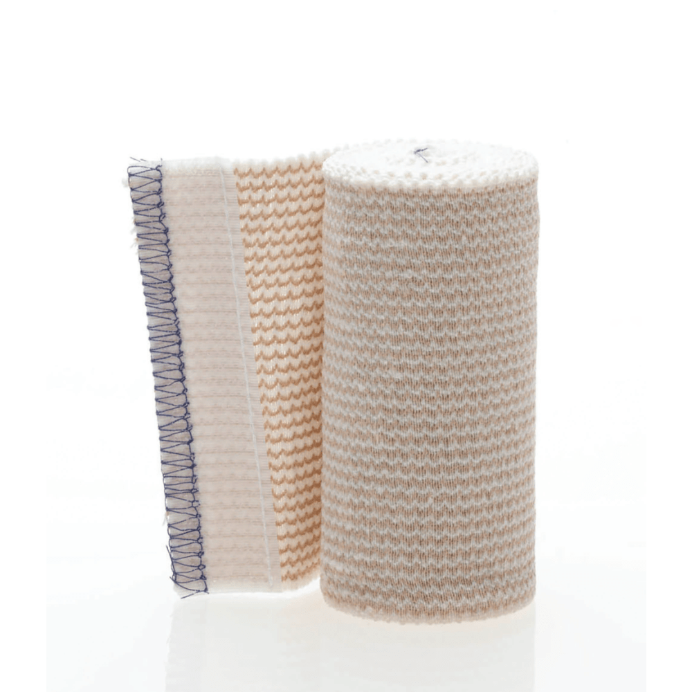 MEDLINE INDUSTRIES, INC. MDS087104LF Medline Non-Sterile Matrix Elastic Bandages, 4in x 5 Yd., White/Beige, 4 Bandages Per Box, Case Of 5 Boxes