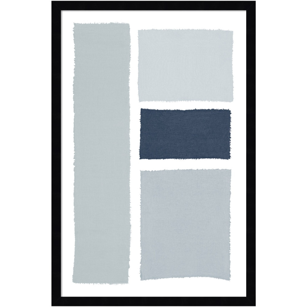 UNIEK INC. Amanti Art A42705461067  Painted Weaving III Gray by Piper Rhue Wood Framed Wall Art Print, 18inW x 26inH, Black