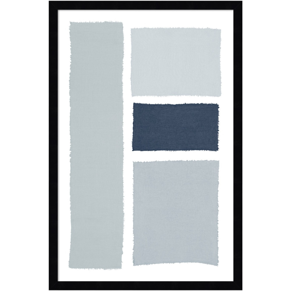 UNIEK INC. A42705461067 Amanti Art Painted Weaving III Gray by Piper Rhue Wood Framed Wall Art Print, 18inW x 26inH, Black