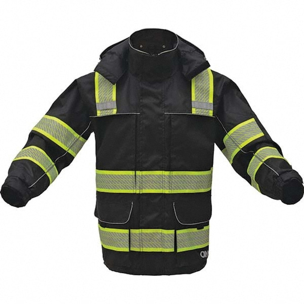 GSS Safety 8507-LG Rain Jacket: Size Large, Black, Polyester