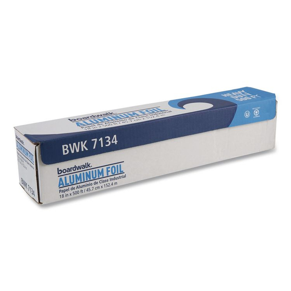 BOARDWALK 7134 Heavy-Duty Aluminum Foil Roll, 87 Gauge, 18" x 500 ft