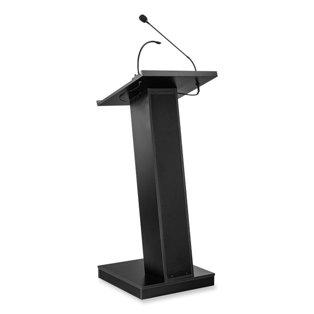 NATIONAL PUBLIC SEATING Oklahoma Sound® ZED ZED Lectern with Speaker, 19.75 x 19.75 x 49, Black