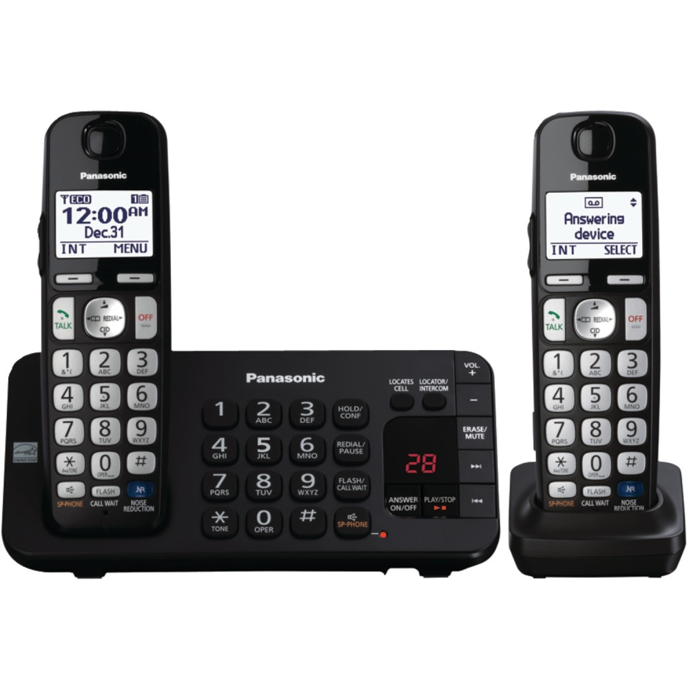 PANASONIC CORP OF NA KX-TGE243B Panasonic Expandable Digital Cordless Speakerphone Answering System With 3 Handsets, 6.8inH x 3.5inW x 7.8inD, Black, KX-TGE243B