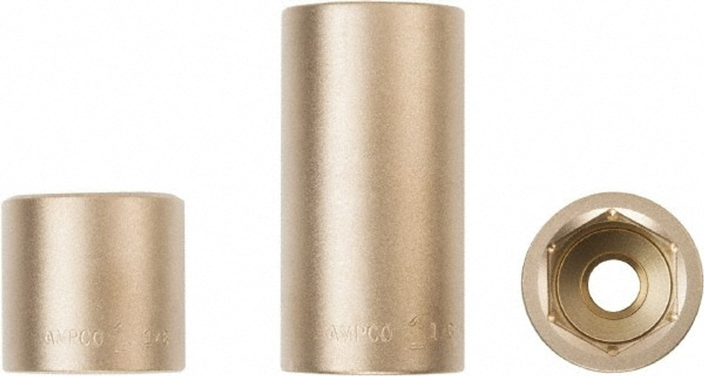 Ampco DW-1/2D27MM Deep Hand Socket: 27 mm Socket, 6-Point