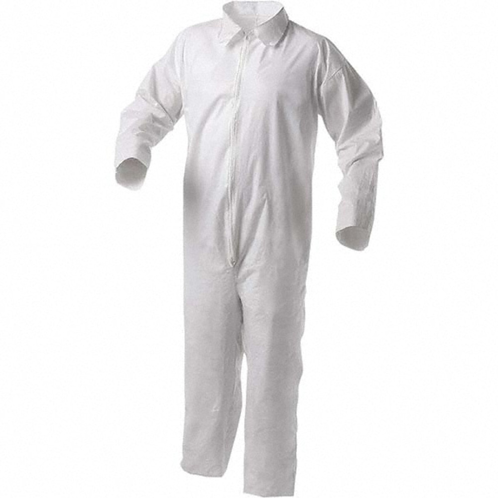 KleenGuard 38918 Disposable Coveralls: Size Large, Film Laminate, Zipper Closure