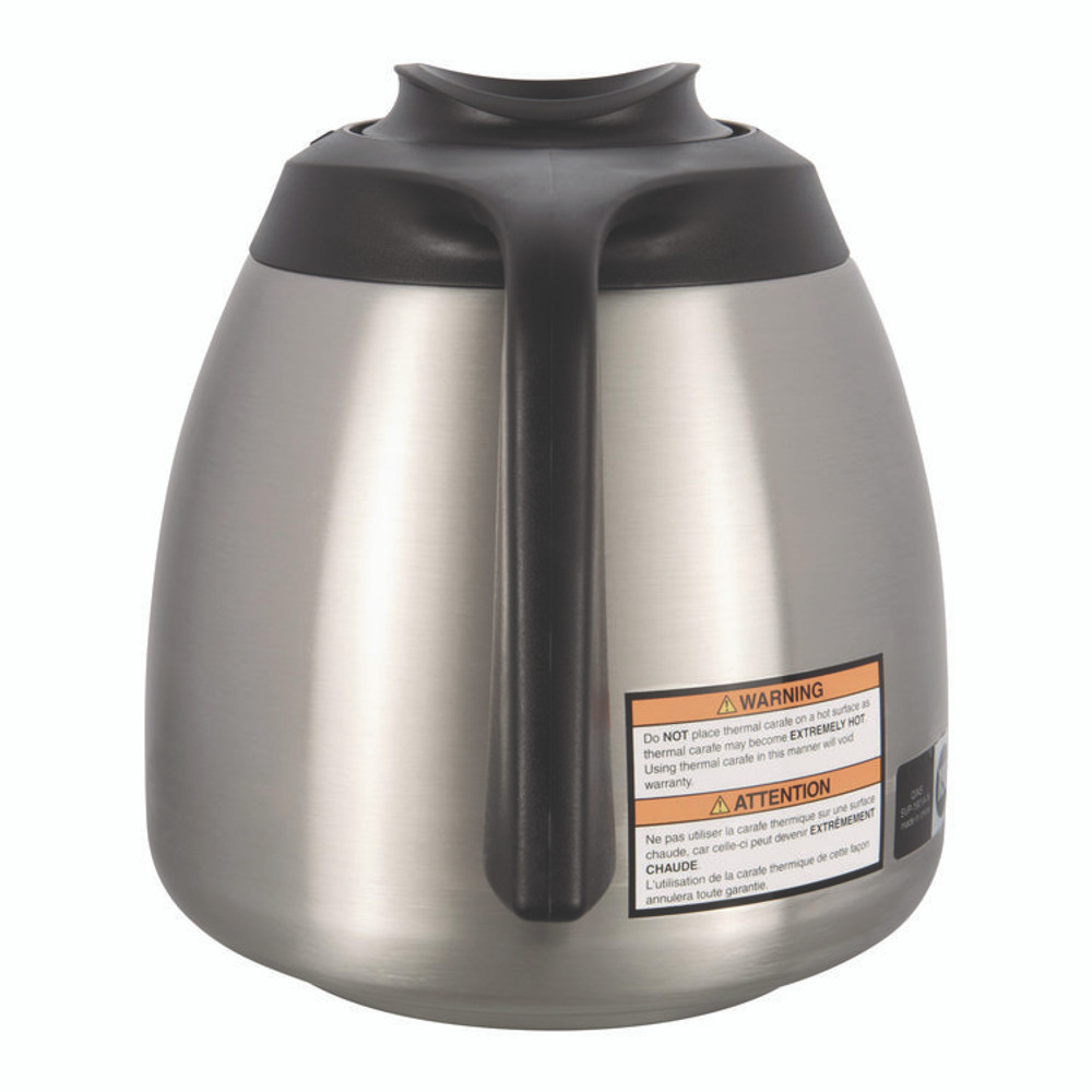 BUNN-O-MATIC THERMBLK Thermal Carafe, 64 oz, Stainless Steel/Black