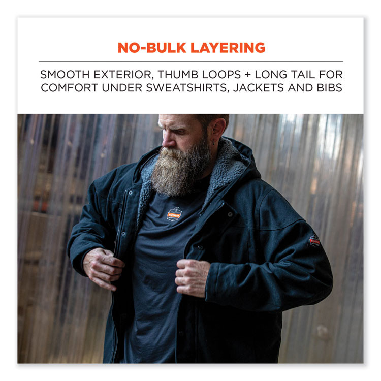 TENACIOUS HOLDINGS, INC. ergodyne® 40206 N-Ferno 6435 Midweight Long Sleeve Base Layer Shirt, 2X-Large, Black