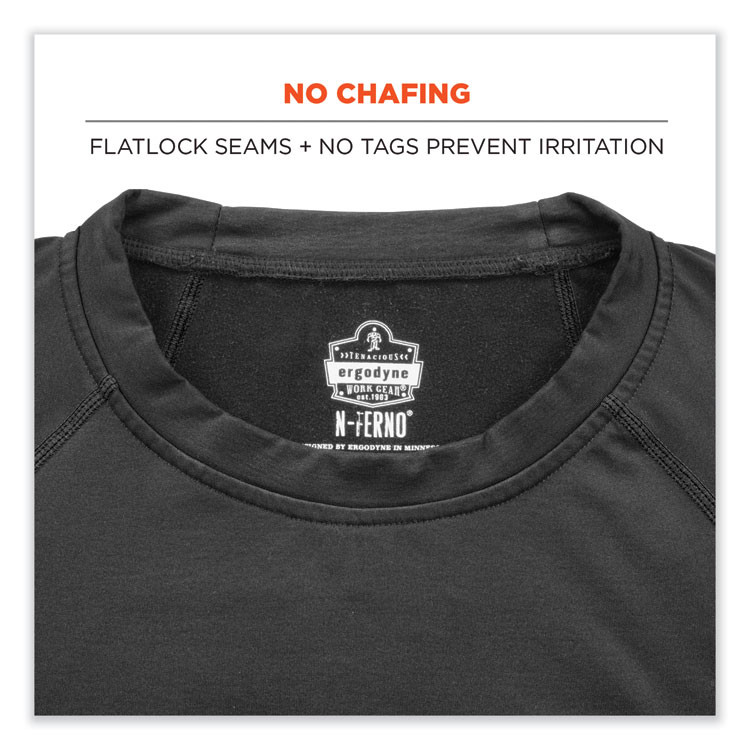 TENACIOUS HOLDINGS, INC. ergodyne® 40206 N-Ferno 6435 Midweight Long Sleeve Base Layer Shirt, 2X-Large, Black