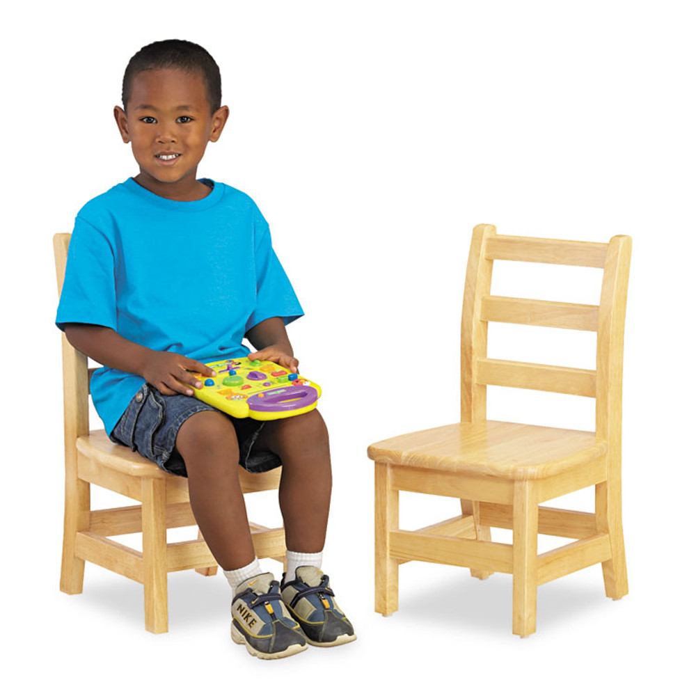 JONTI-CRAFT, INC. 5908JC2 KYDZ Ladderback Chair, 8" Seat Height, Natural Maple Seat/Back, Natural Maple Base, 2/Carton