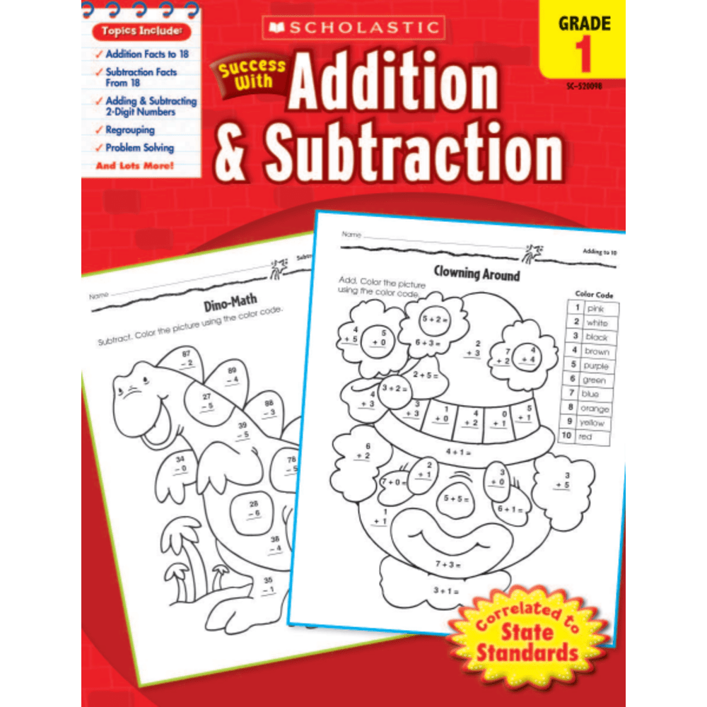 SCHOLASTIC INC Scholastic 9780545200981  Success With: Addition & Subtraction Workbook, Grade 1