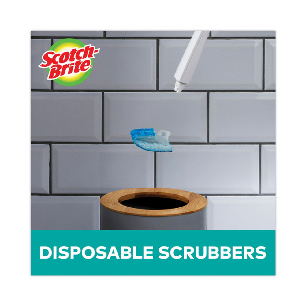 3M/COMMERCIAL TAPE DIV. Scotch-Brite® 558SK4NP Toilet Scrubber Starter Kit, 1 Handle and 5 Scrubbers, White/Blue
