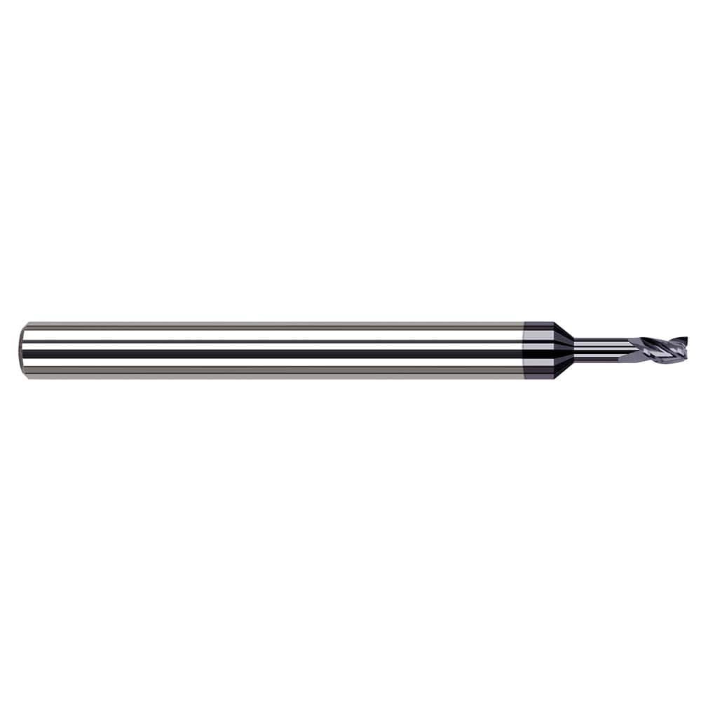 Harvey Tool 945593-C3 Square End Mill:  0.0930" Dia, 0.139" LOC, 0.125" Shank Dia, 2.5" OAL, 3 Flutes, Solid Carbide