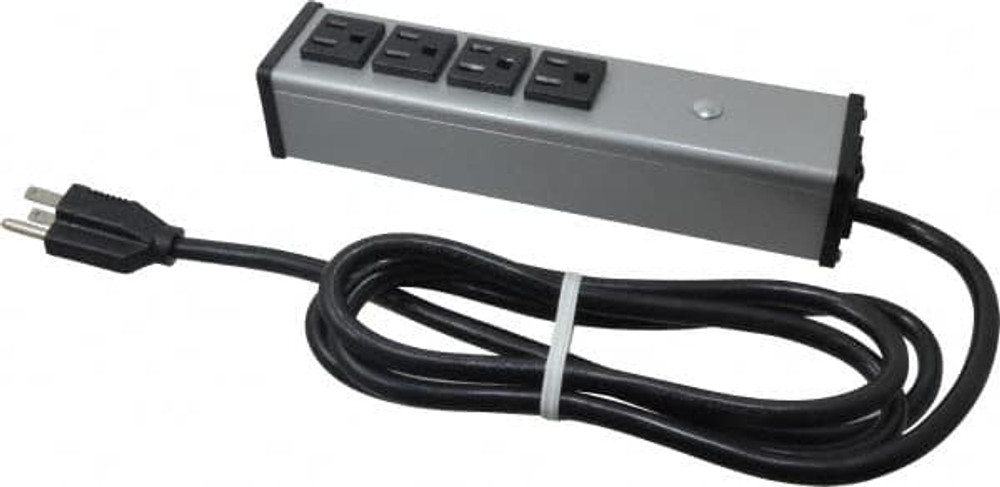 Wiremold UL101BC 4 Outlets, 120 Volts, 15 Amps, 6' Cord, Power Outlet Strip