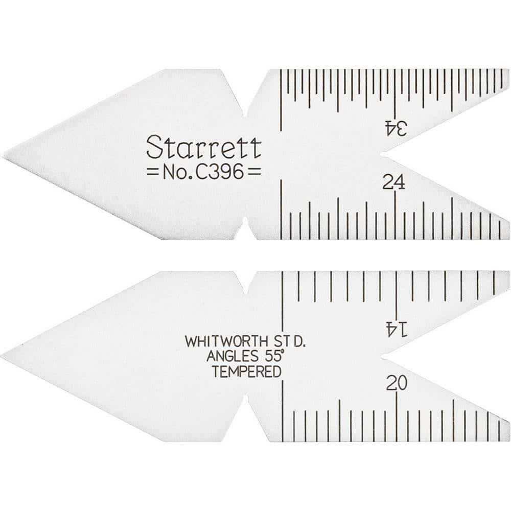 Starrett 51477 55° Angle, Satin Chrome Coated Steel Center Gage