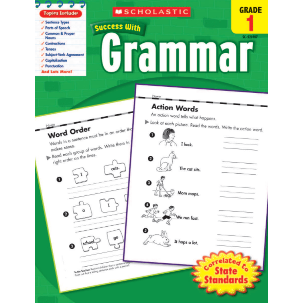SCHOLASTIC INC Scholastic 9780545201070  Success With: Grammar Workbook, Grade 1
