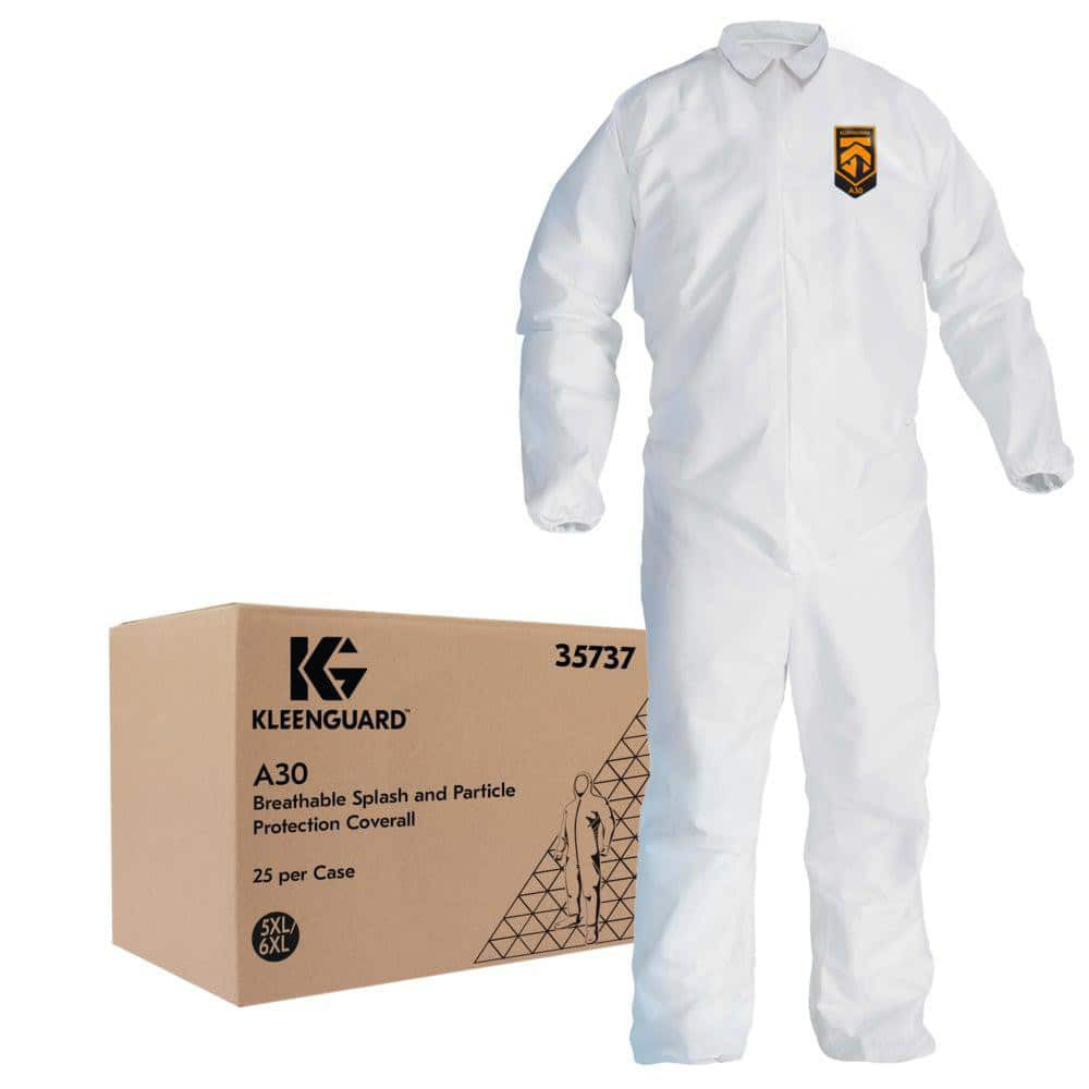 KleenGuard 35737 Disposable Coveralls: Size 5X & 6X-Large, SMS, Zipper Closure