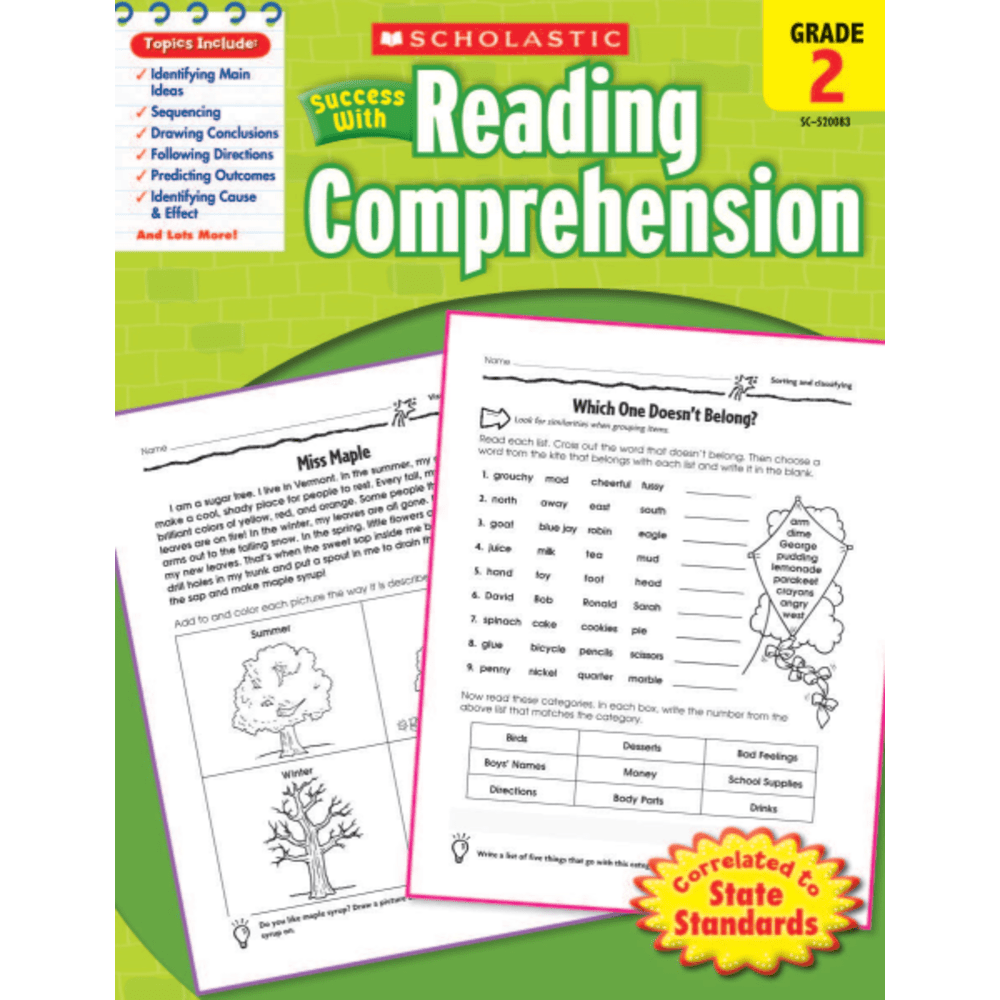 SCHOLASTIC INC Scholastic 9780545200837  Success With: Reading Comprehension Workbook, Grade 2