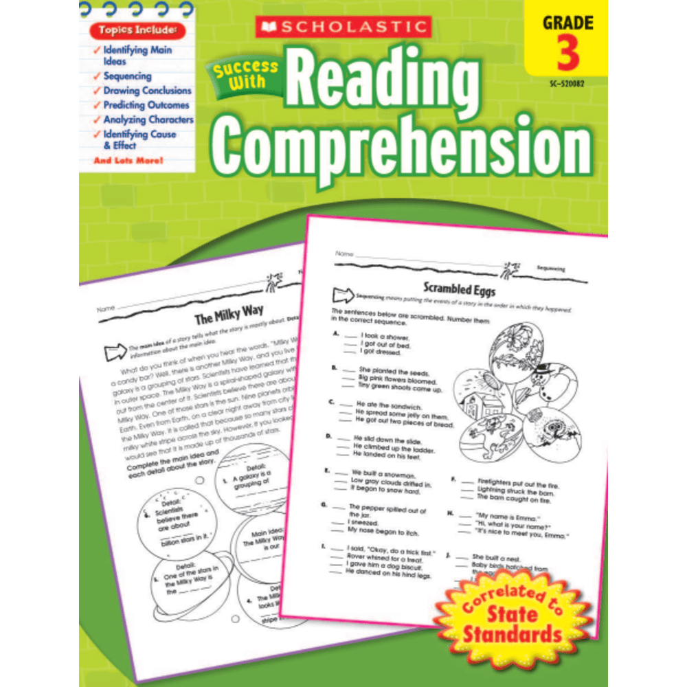 SCHOLASTIC INC 9780545200820 Scholastic Success With: Reading Comprehension Workbook, Grade 3