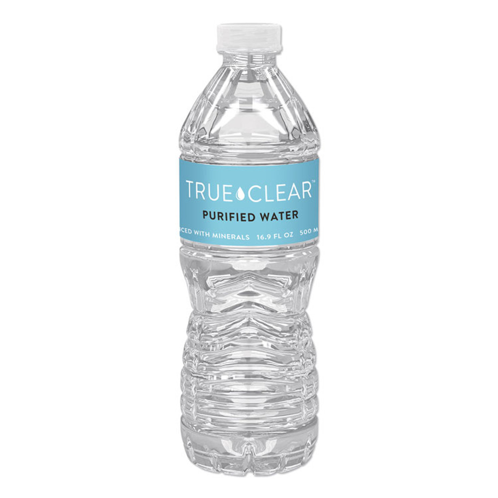 TRUE CLEAR TRC05L24CT Purified Bottled Water, 16.9 oz Bottle, 24 Bottles/Carton